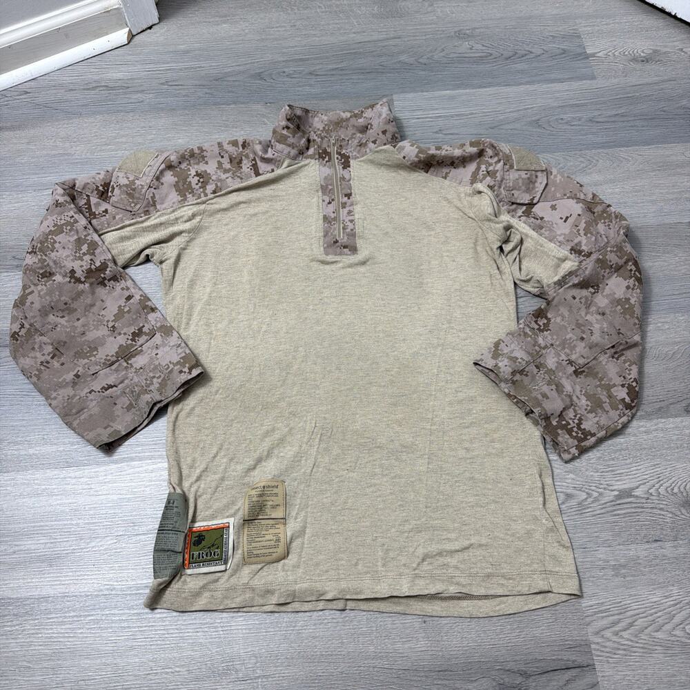 USMC Combat Shirt FROG Flame Resist M-R Desert MARPAT 1/4 Zip Medium Regular